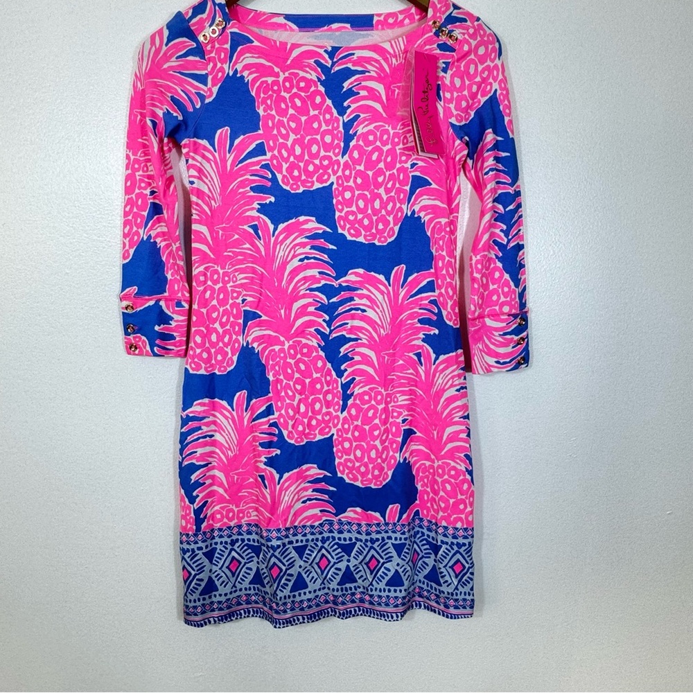NWT Lilly Pulitzer UPF50+ Tropical Pineapple Summer Resort Dress Sz XXS - Picture 7 of 13